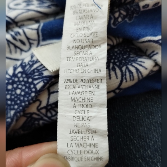 •LuLaRoe Strawberry Leaf Fruity Floral Women's Yoga Pants Leggings blue & White - Picture 9 of 11